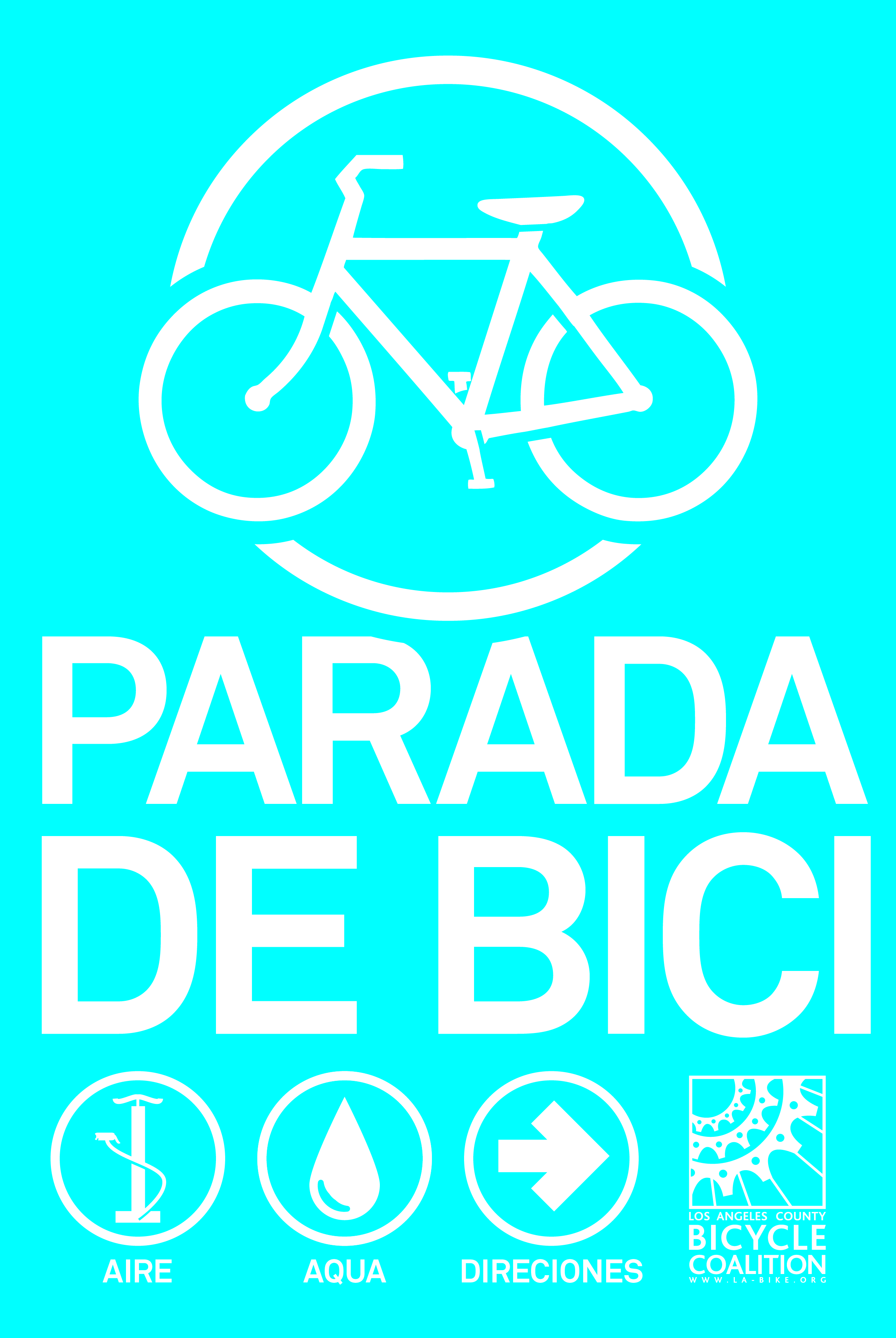 Bike Pit Stop poster for CicLAvia cycling event, designed for the Los Angeles County Bicycle Coalition.