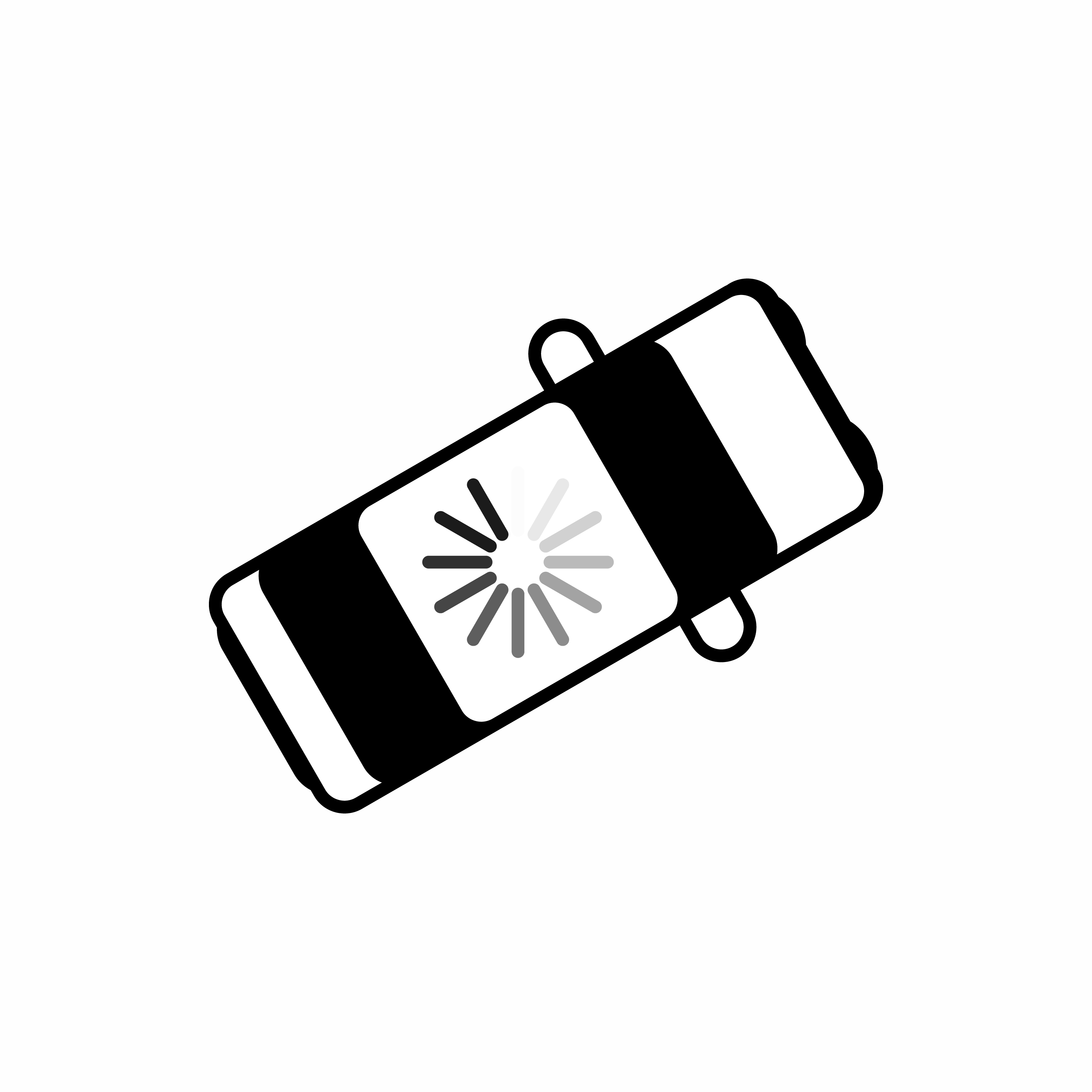 An animated system status icon of a self-driving car buffering.